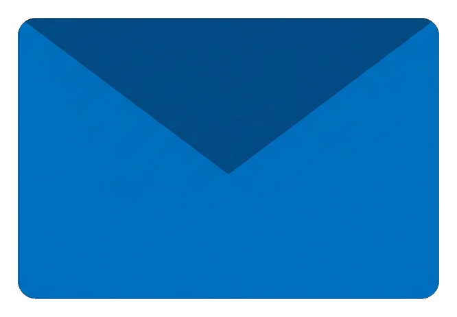Flat vector icon, bold solid colors of a mail envelope icon, transparent background PNG