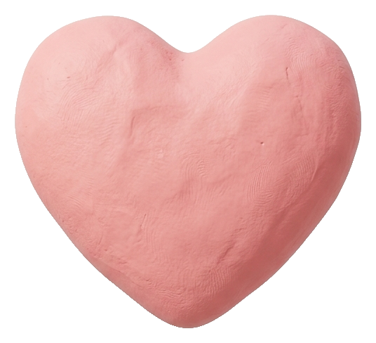 Clay 3D render, pastel colors of a heart icon, transparent background PNG