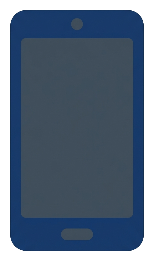 Flat vector icon, bold solid colors of a smartphone icon with a blank screen, transparent background PNG