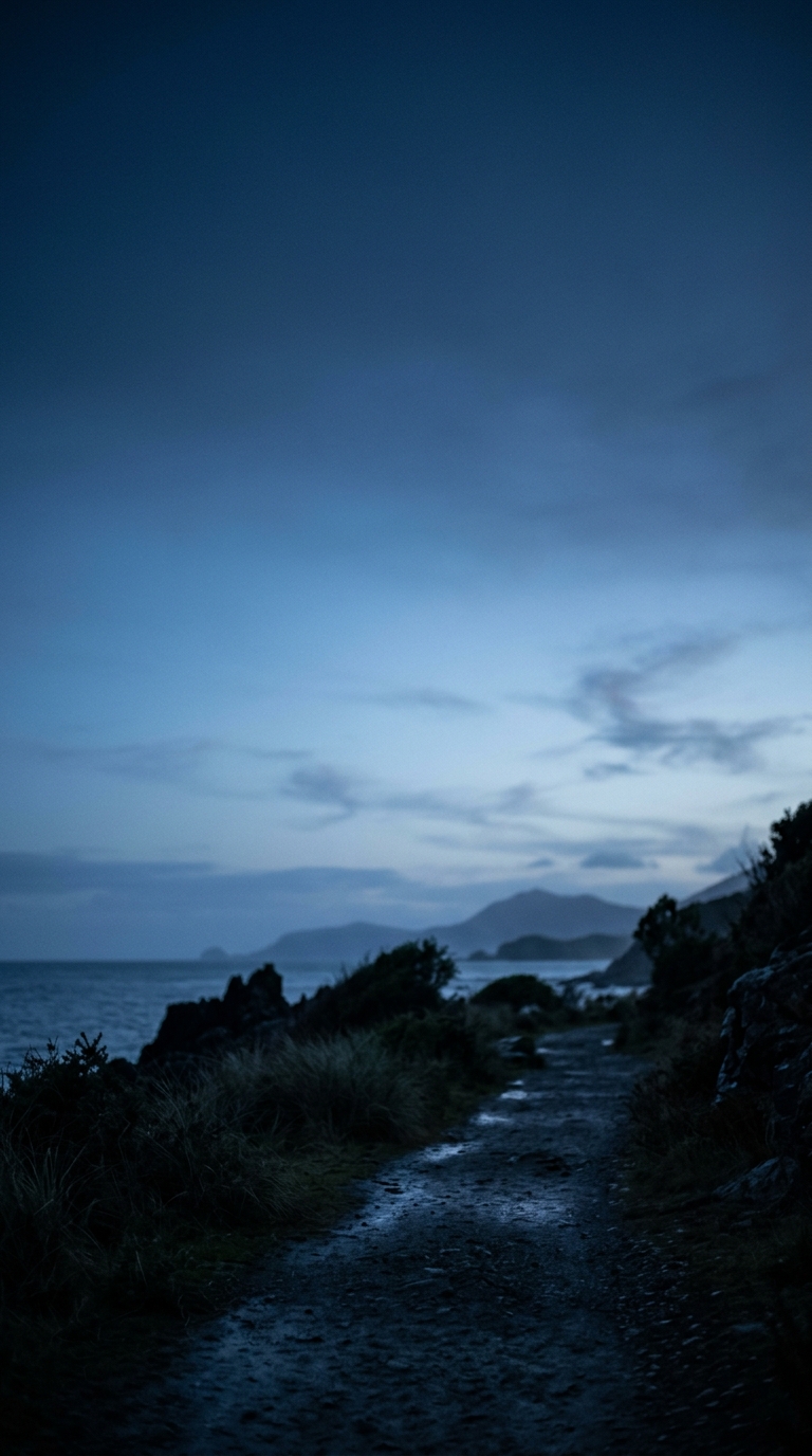 Cinematic film still of soft abstract background, wide shot with open space at the top for text, cool blue tones, quiet atmosphere, 9:16 aspect ratio