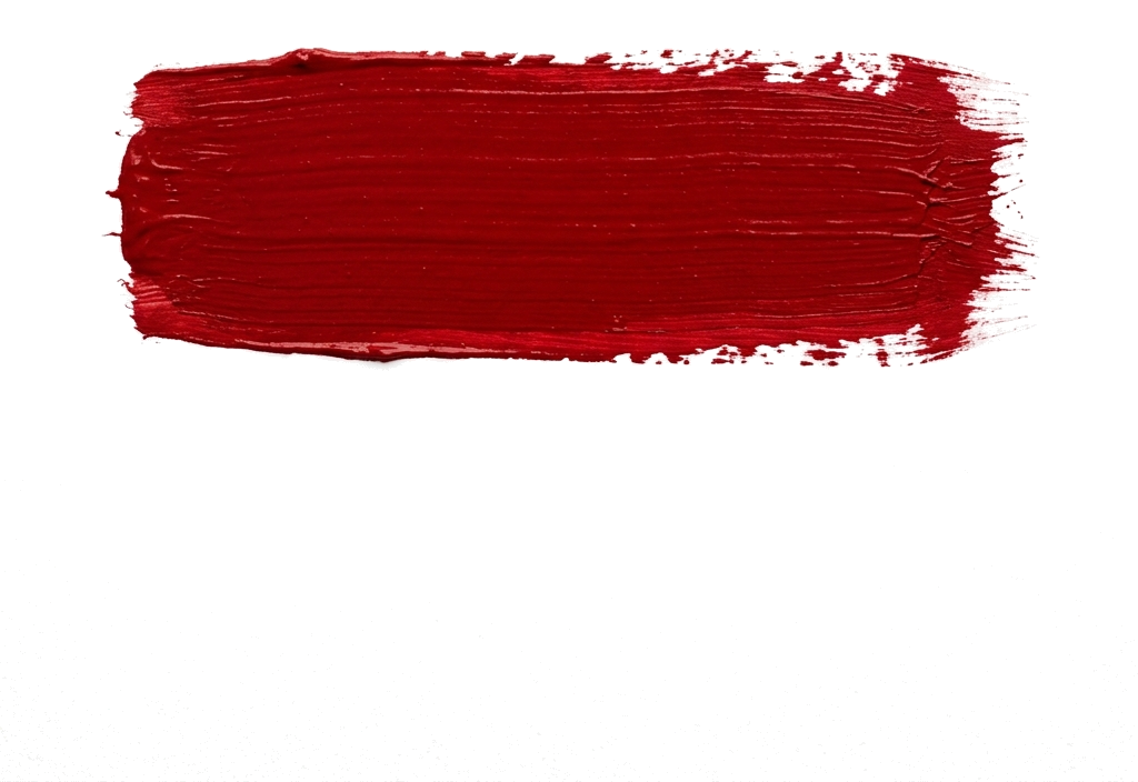 글자를 올리기 좋은 가로 붓 터치, 빨간 물감, 투명 배경(누끼) PNG