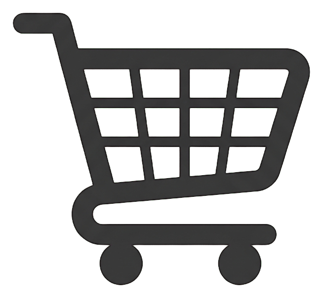 Flat color icon, bold solid colors of a shopping cart icon, transparent background PNG