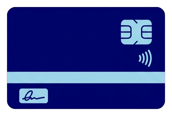 Icono de dos tonos, azul marino y azul claro de un icono de tarjeta de crédito, PNG con fondo transparente