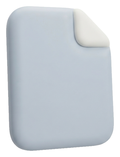 Soft 3D icon, pastel clay render of a paper document file icon, transparent background PNG