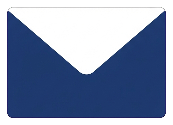 Flat color icon, bold solid colors of an envelope email icon, transparent background PNG