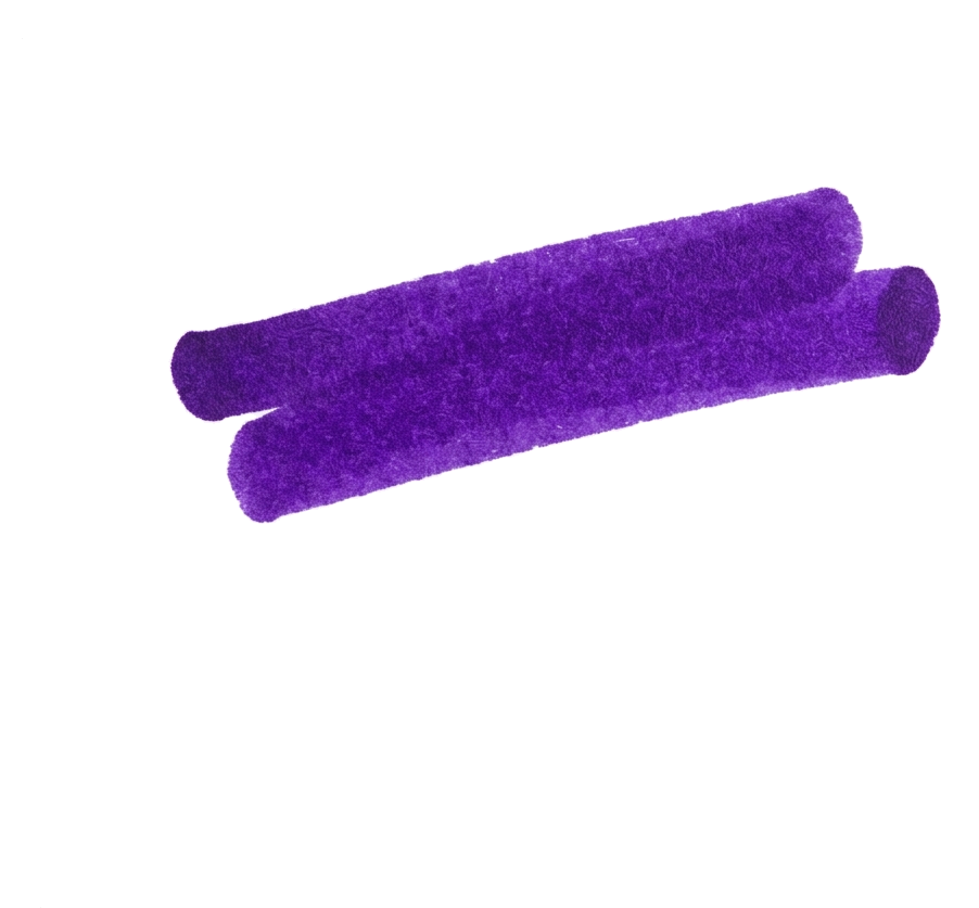 Rounded bold marker of a purple single wide highlighter pen stroke, transparent background PNG