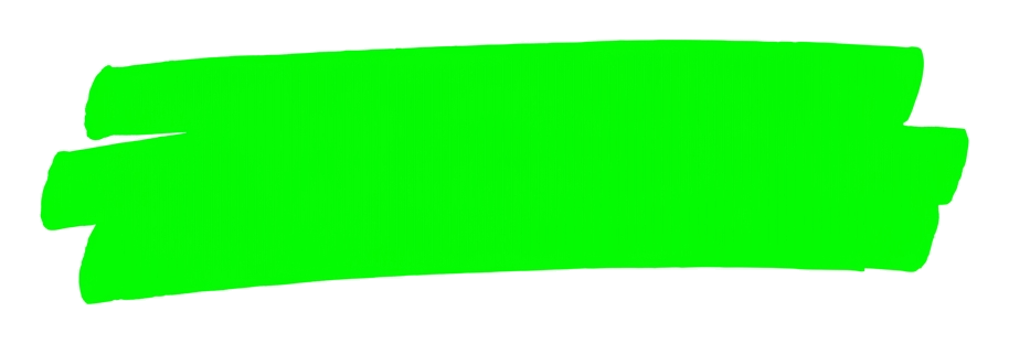 넓게 그은 형광펜 한 줄, 초록 형광펜, 투명 배경(누끼) PNG