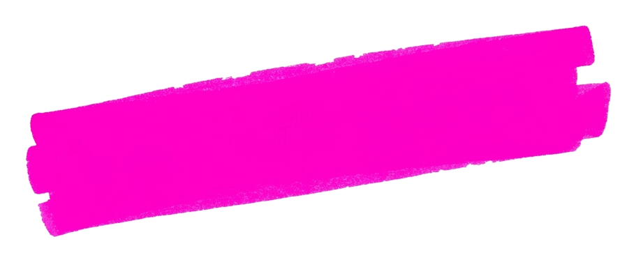 넓게 그은 형광펜 한 줄, 분홍 형광펜, 투명 배경(누끼) PNG