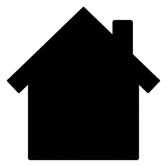 粗黑圖形圖標，填滿實色的房屋形狀首頁圖標，具透明背景 PNG