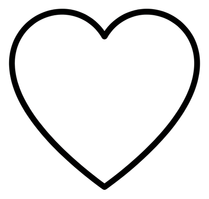 Thin black line icon, minimal outline of a heart like icon, transparent background PNG