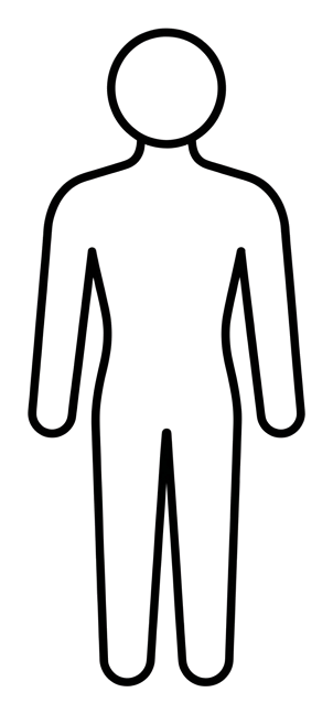 細線圖示，單一男性圖案的男廁圖示黑色輪廓，透明背景 PNG