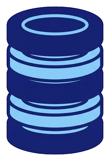Duotone icon, navy blue and light blue of a stack of coins money icon, transparent background PNG