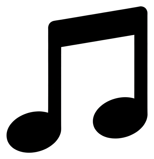 음표 음악 아이콘, 검은 실루엣 아이콘, 투명 배경(누끼) PNG