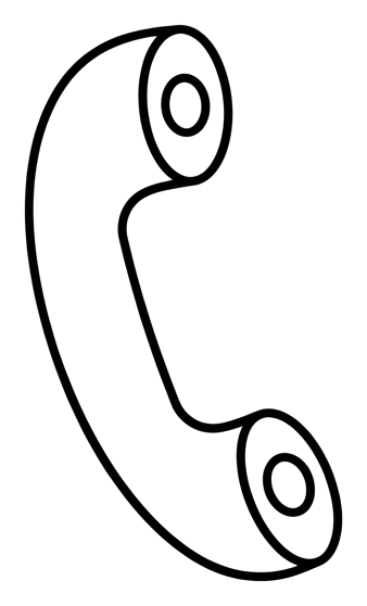 細黑線圖示，電話話筒圖示的極簡外框，透明背景 PNG