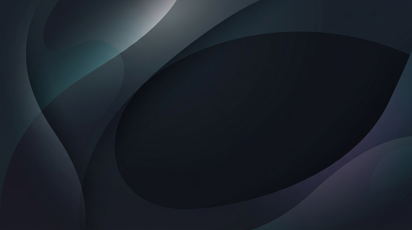 Flat vector design of clean abstract background with soft shapes and a large empty area for text, simple balanced layout, moody dark tones, dramatic lighting, 16:9 aspect ratio