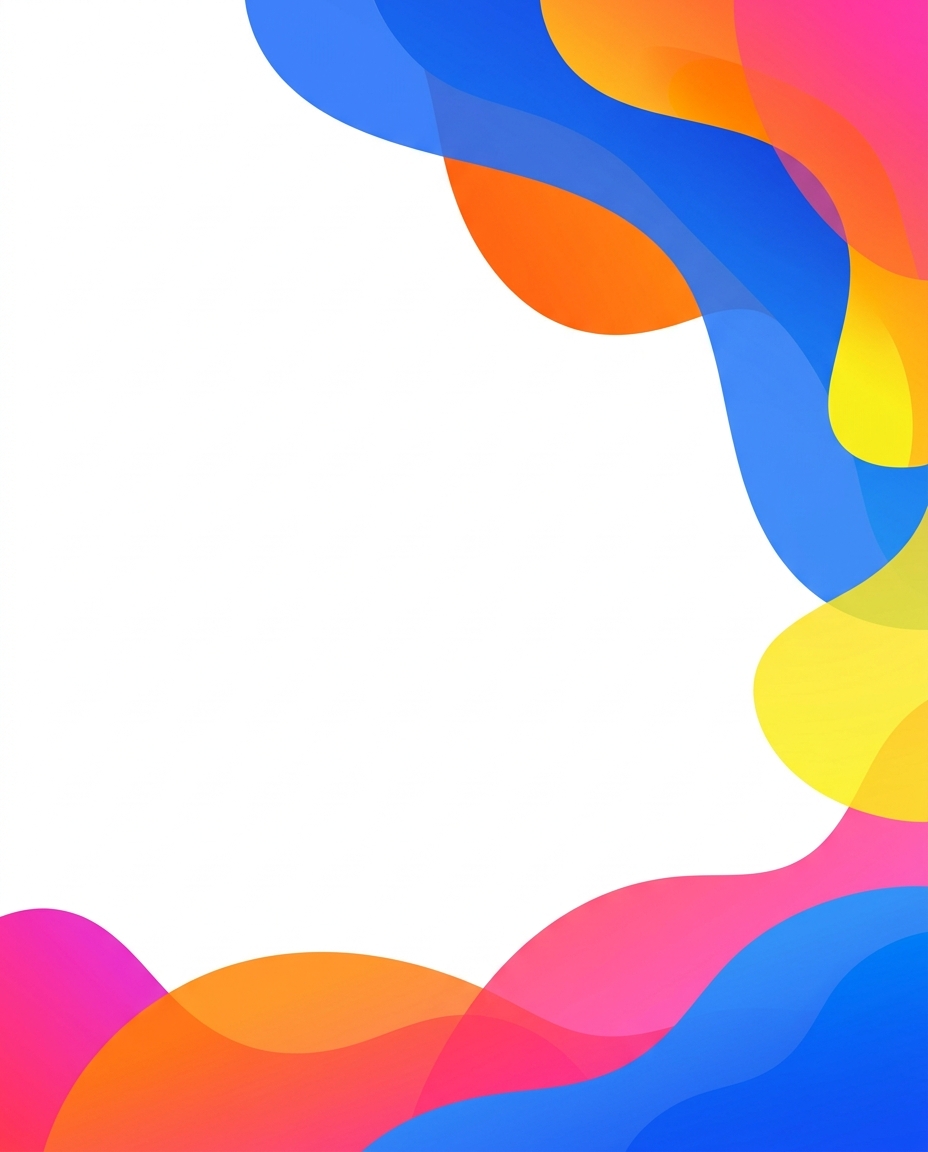 Minimal abstract design of clean abstract background with soft shapes and a large empty area for text, simple balanced layout, vivid colors, high contrast, energetic, 4:5 aspect ratio