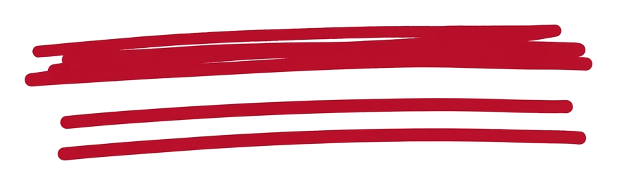 Double red pen underline of a hand-drawn red underline stroke, transparent background PNG