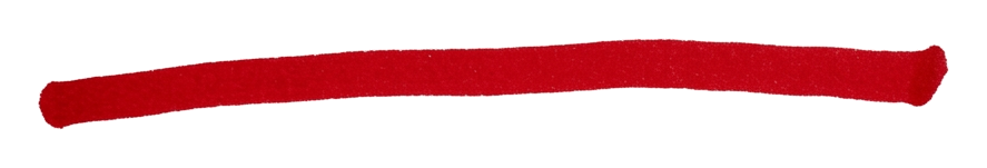 Red marker stroke of a hand-drawn red underline stroke, transparent background PNG