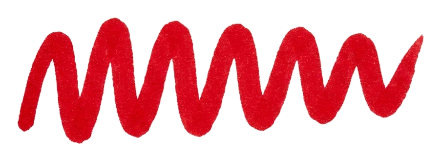 Wavy red marker line of a hand-drawn red underline stroke, transparent background PNG