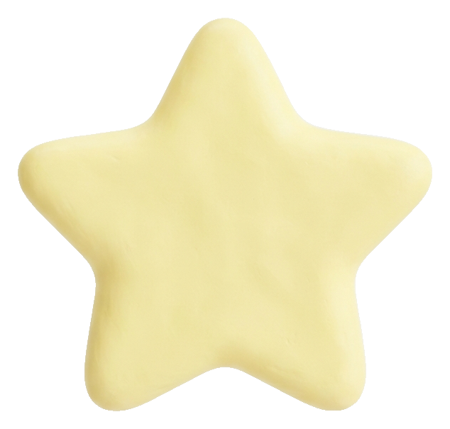 Soft 3D icon, pastel clay render of a five-pointed star rating icon, transparent background PNG