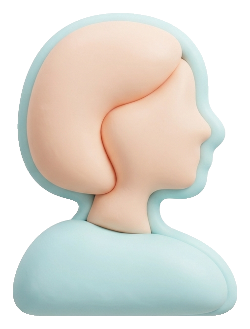 Icono 3D suave, renderizado de arcilla pastel de un icono de usuario de perfil de persona, PNG con fondo transparente