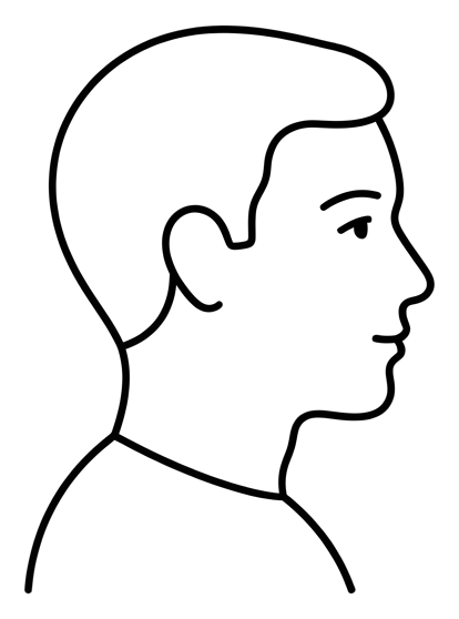 細黑線條圖標，極簡輪廓的人物個人檔案用戶圖標，具透明背景 PNG