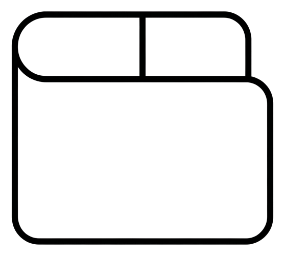 Icono de línea negra delgada, contorno minimalista de un icono de billetera, PNG con fondo transparente