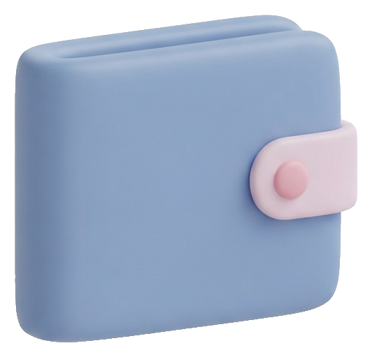 Soft 3D icon, pastel clay render of a wallet icon, transparent background PNG