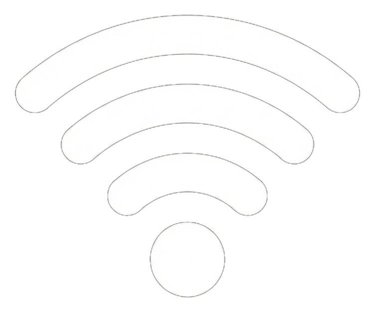 Flat color icon, bold solid colors of a wifi signal icon, transparent background PNG