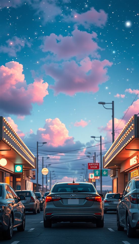 Cinematic film still of Dreamy aesthetic vertical background with pastel clouds, stars, and soft glowing bokeh lights, centered subject with a simple uncluttered composition, vivid colors, high contrast, energetic, 9:16 aspect ratio