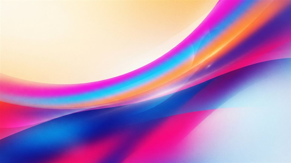 Minimal abstract design of elegant cover background with gentle gradients and empty space for a title, simple balanced layout, vivid colors, high contrast, energetic, 16:9 aspect ratio