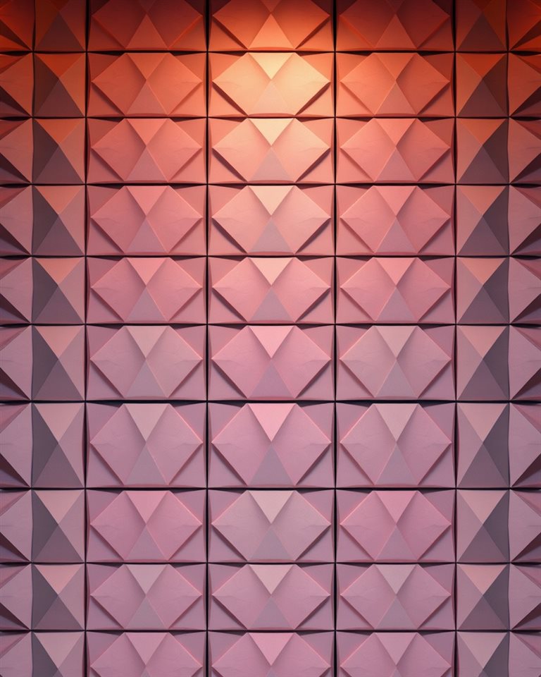 Photorealistic photo of A clean modern geometric pattern with repeating abstract shapes in soft pastel colors, wide shot with open space at the top for text, moody dark tones, dramatic lighting, 4:5 aspect ratio