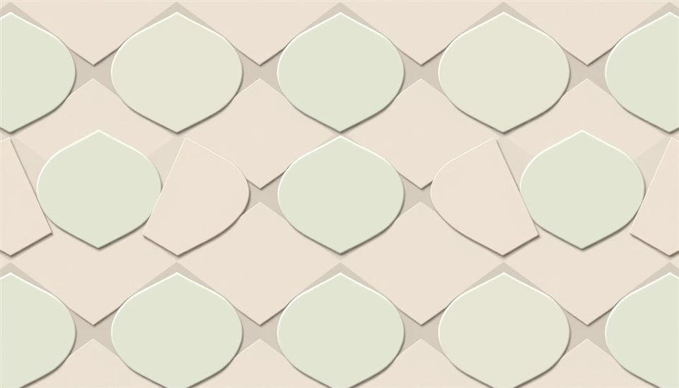 Minimal flat illustration of A clean modern geometric pattern with repeating abstract shapes in soft pastel colors, high-angle view from above, soft pastel colors, bright and cozy, 16:9 aspect ratio