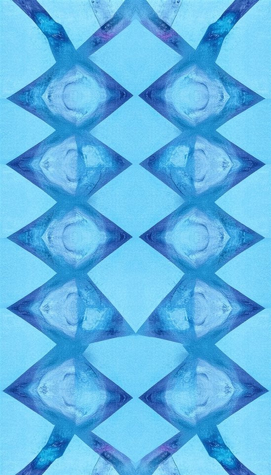 Watercolor illustration of A clean modern geometric pattern with repeating abstract shapes in soft pastel colors, centered subject with a simple uncluttered composition, cool blue tones, quiet atmosphere, 9:16 aspect ratio