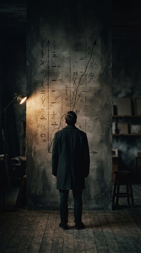 Cinematic film still of abstract growth chart, centered subject with a simple uncluttered composition, moody dark tones, dramatic lighting, 9:16 aspect ratio