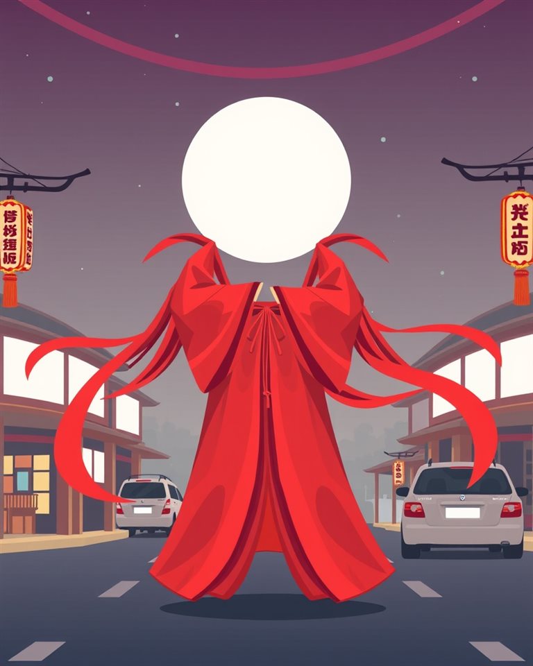 Cinematic film still of Flat vector illustration of traditional East Asian silk robes with graceful flowing ribbons, centered subject with a simple uncluttered composition, vivid colors, high contrast, energetic, 4:5 aspect ratio