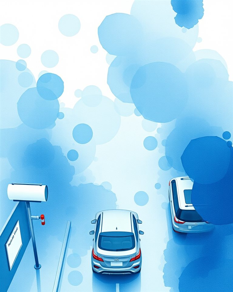 Watercolor illustration of A clean, modern abstract geometric background with soft blue and white data shapes, high-angle view from above, cool blue tones, quiet atmosphere, 4:5 aspect ratio