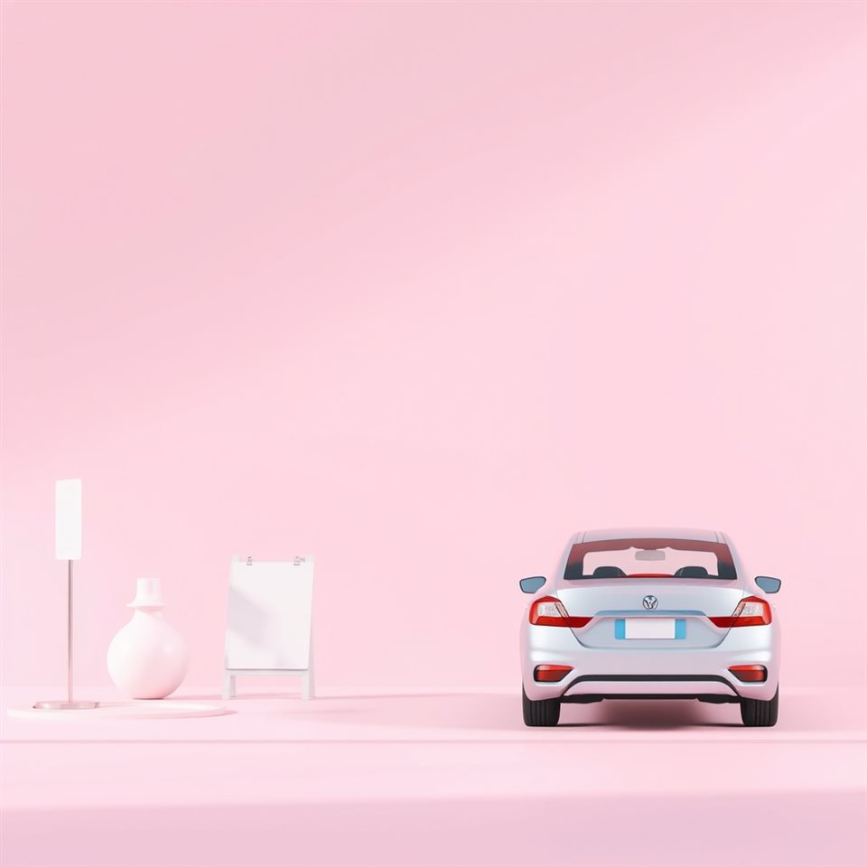Soft 3D render of Clean and minimal pastel-colored background with subtle geometric shapes and copy space for text, close-up detail with shallow depth of field, misty morning haze, dreamy, 1:1 aspect ratio