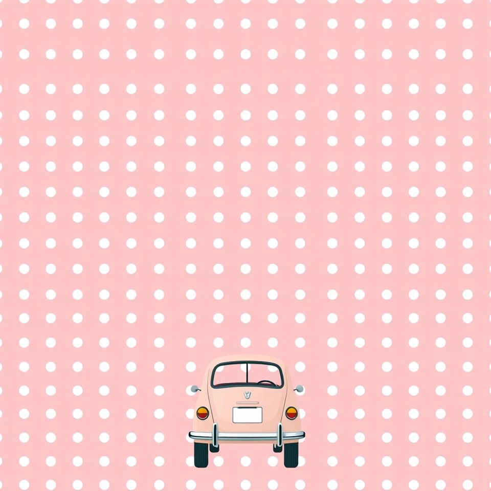 Minimal flat illustration of A seamless retro pattern of playful white polka dots evenly spaced on a pastel pink background., wide shot with open space at the top for text, soft pastel colors, bright and cozy, 1:1 aspect ratio