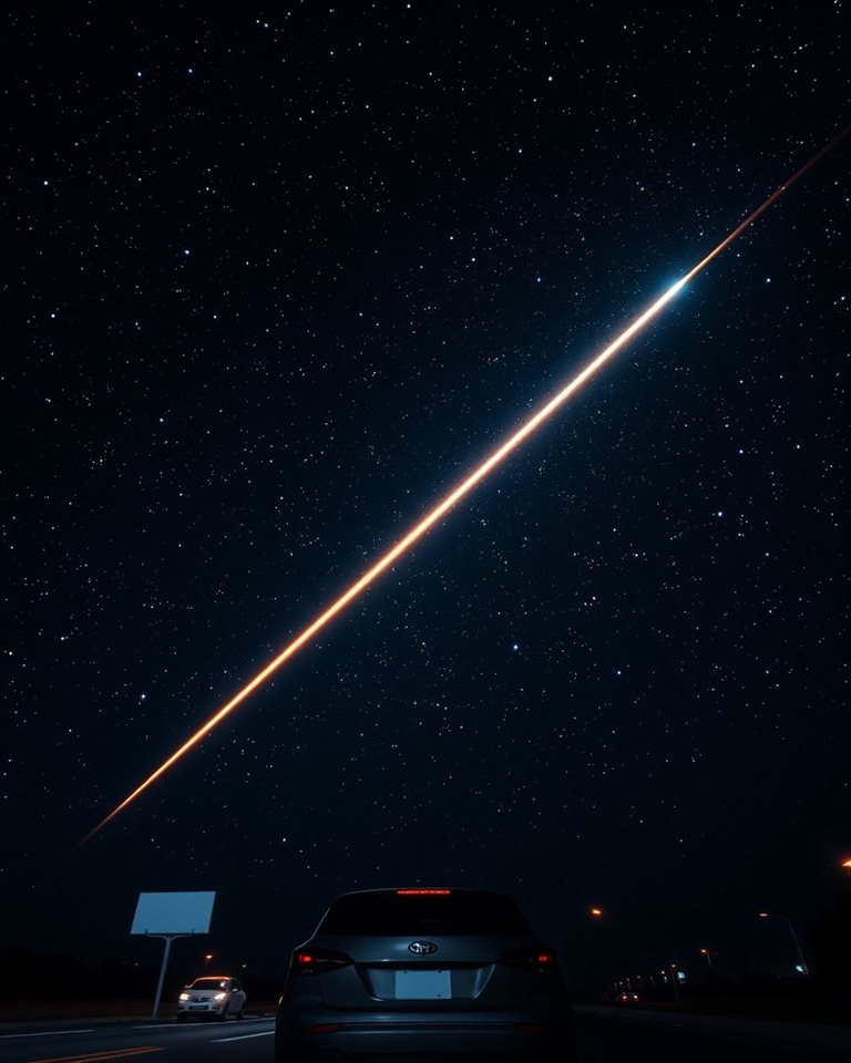 Photorealistic photo of A brilliant shooting star streak across a dark night sky filled with countless bright stars, wide shot with open space at the top for text, moody dark tones, dramatic lighting, 4:5 aspect ratio