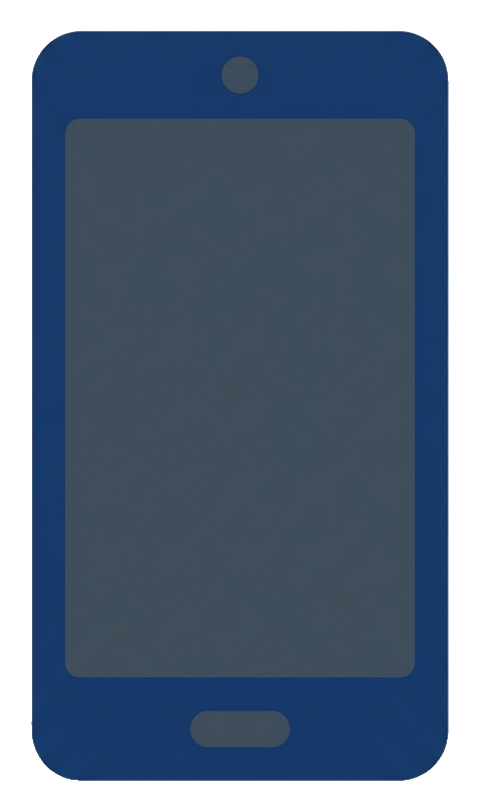 Flat vector icon, bold solid colors of a smartphone icon with a blank screen, transparent background PNG