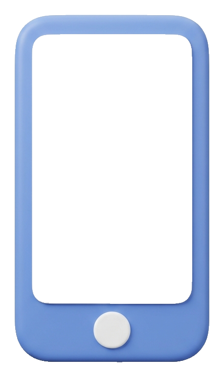 Matte 3D render, blue and white color scheme of a smartphone icon with a blank screen, transparent background PNG