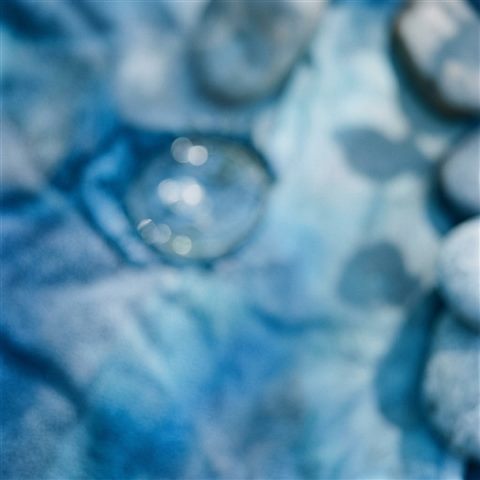 Photorealistic photo of soft abstract background, high-angle view from above, cool blue tones, quiet atmosphere, 1:1 aspect ratio