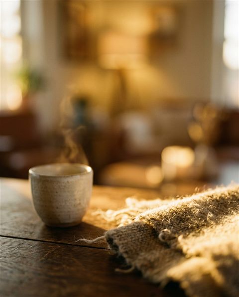 Cinematic film still of soft abstract background, close-up detail with shallow depth of field, warm golden light, calm mood, 4:5 aspect ratio