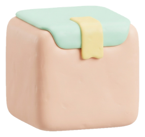 Soft 3D icon, pastel clay render of a parcel box icon, transparent background PNG