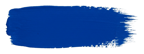 Blue paint of a wide horizontal paint brush stroke swatch to place text on, transparent background PNG
