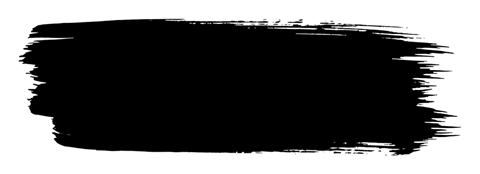 Black ink of a wide horizontal paint brush stroke swatch to place text on, transparent background PNG