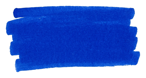 Hand-drawn marker stroke of a blue wide horizontal paint brush stroke swatch to place text on, transparent background PNG