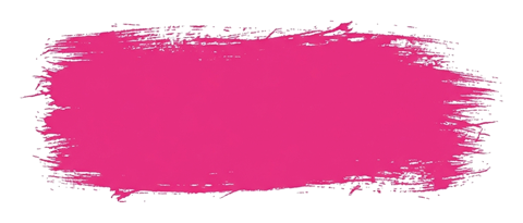 Dry brush stroke with rough edges of a pink wide horizontal paint brush stroke swatch to place text on, transparent background PNG