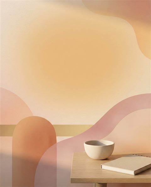 Minimal abstract design of simple colorful background with a large empty area for text, simple balanced layout, warm golden light, calm mood, 4:5 aspect ratio
